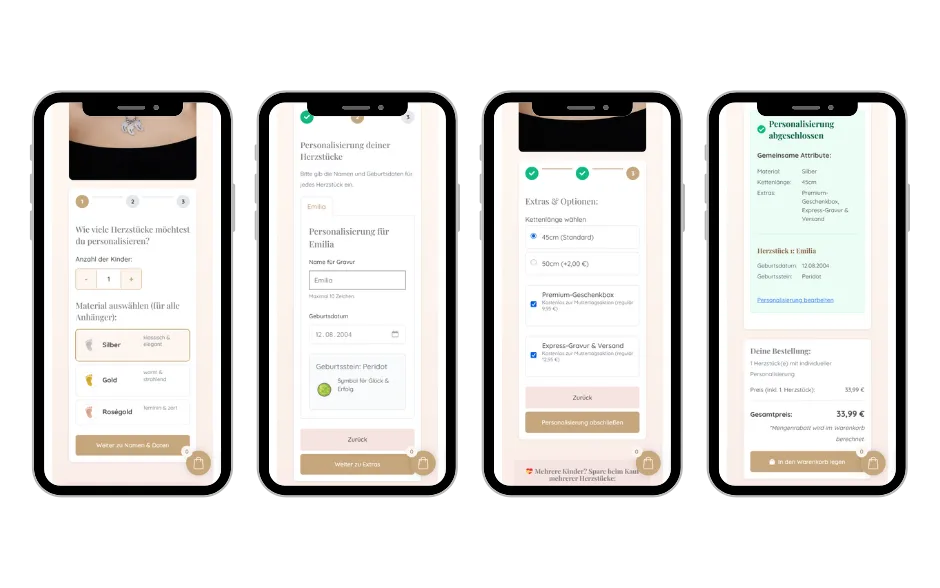 Detailansicht des Mamoria Produkt-Konfigurators